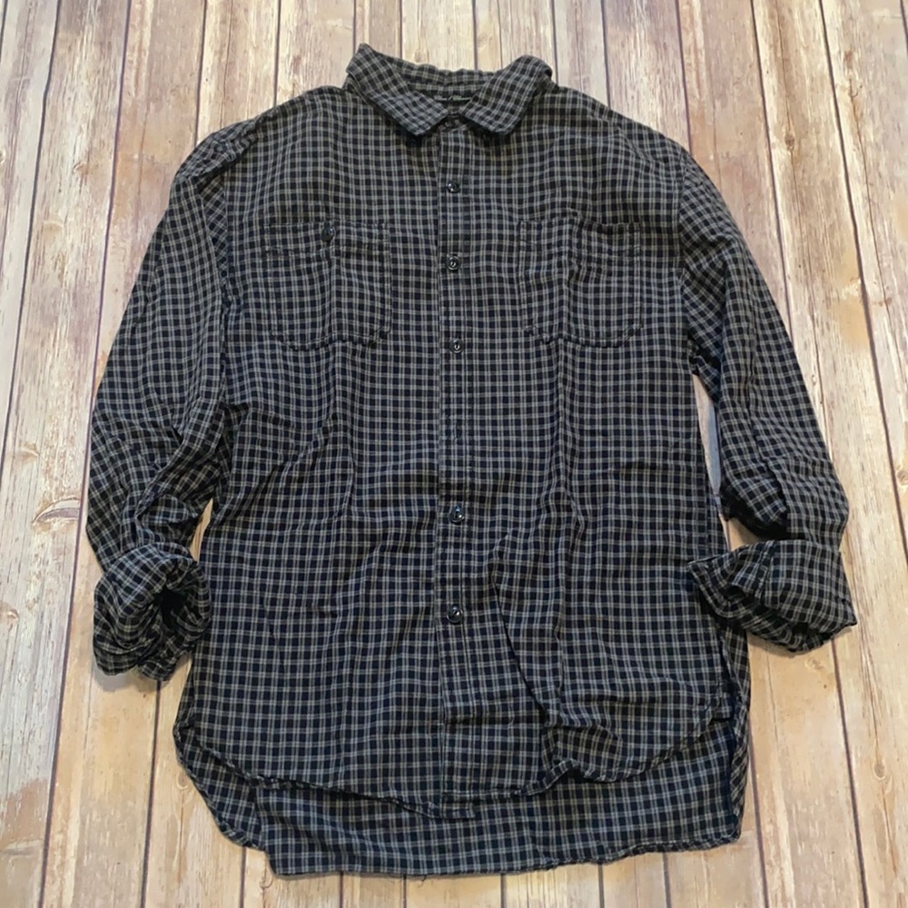 Black and Grey Button Down Men’s Shirt